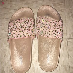 Soft pink jeweled  slide US size 9